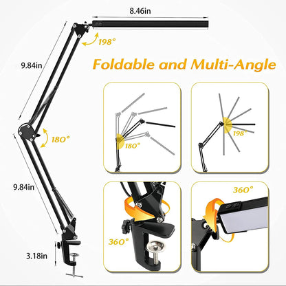 Adjustable Metal Swing Arm Desk Lamp With Clamp Eye Caring Architect Desk Light Color Modes With Me 1