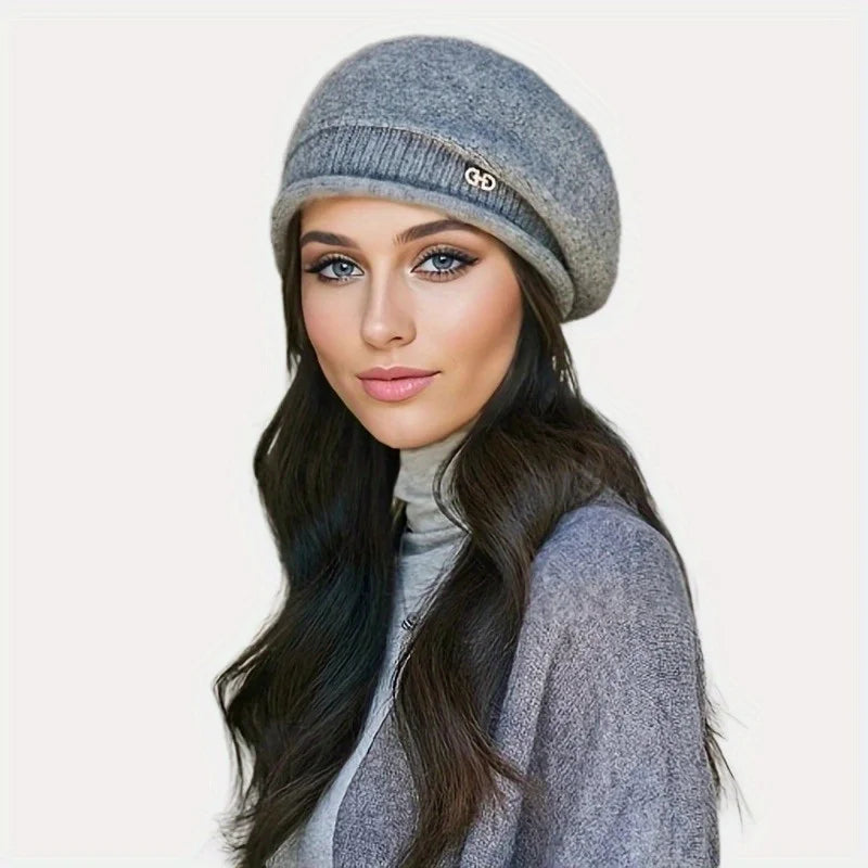 Soft And Comfortable Acrylic Knitted Hat Womens Elastic Wool Urine Cap For Cold Weather 1