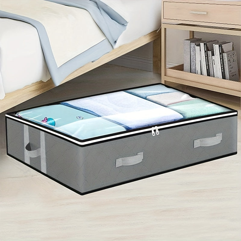 Dustproof Under Bed Storage Box, Reinforced Handles for Comforter, Bedding, Pillow, Blanket, Toys, Bedroom Accessories