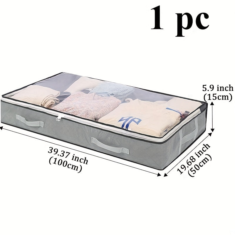 Dustproof Under Bed Storage Box, Reinforced Handles for Comforter, Bedding, Pillow, Blanket, Toys, Bedroom Accessories