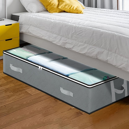 Dustproof Under Bed Storage Box, Reinforced Handles for Comforter, Bedding, Pillow, Blanket, Toys, Bedroom Accessories