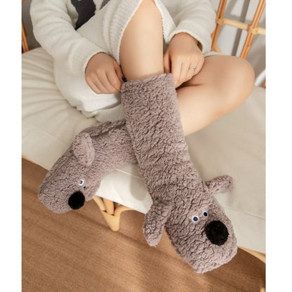 Cartoon Adult Sleep Socks Winter Socks New Dog Snow Socks Carpet Slippers Socks Leg Covers Christma 3