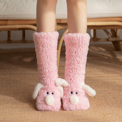 Cartoon Adult Sleep Socks Winter Socks New Dog Snow Socks Carpet Slippers Socks Leg Covers Christma 7