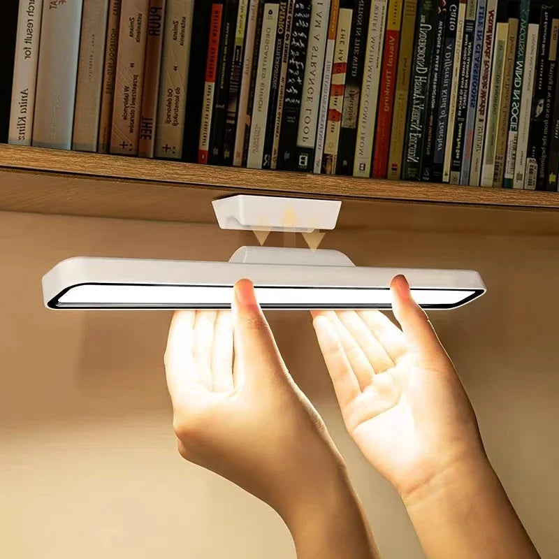 Magnetic Hanging Table Lamp, Remote Control Stepless Dimming LED, USB Rechargeable Night Light for Learning and Reading