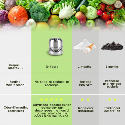 Fridge Deodorizer, Lasts for Refrigerator Odor Eliminator, Bamboo Charcoal for Freshness