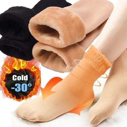 Thermal Cashmere Wool Socks New Women Winter Thicken Warm Short Socks Nylon Snow Velvet Boots 1