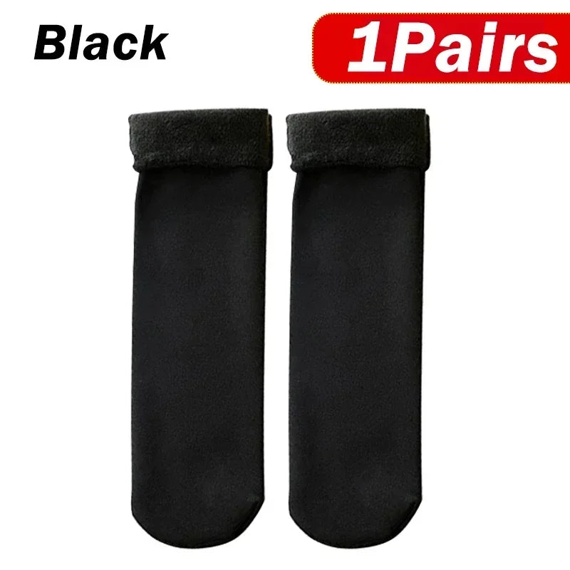 Thermal Cashmere Wool Socks New Women Winter Thicken Warm Short Socks Nylon Snow Velvet Boots 6
