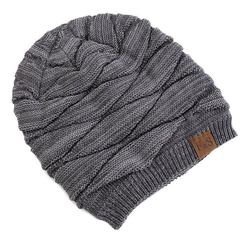 Warm Fleece Lined Beanie Cap New Unisex Slouchy Winter Hats Casual Men Women Knitted Hats 1