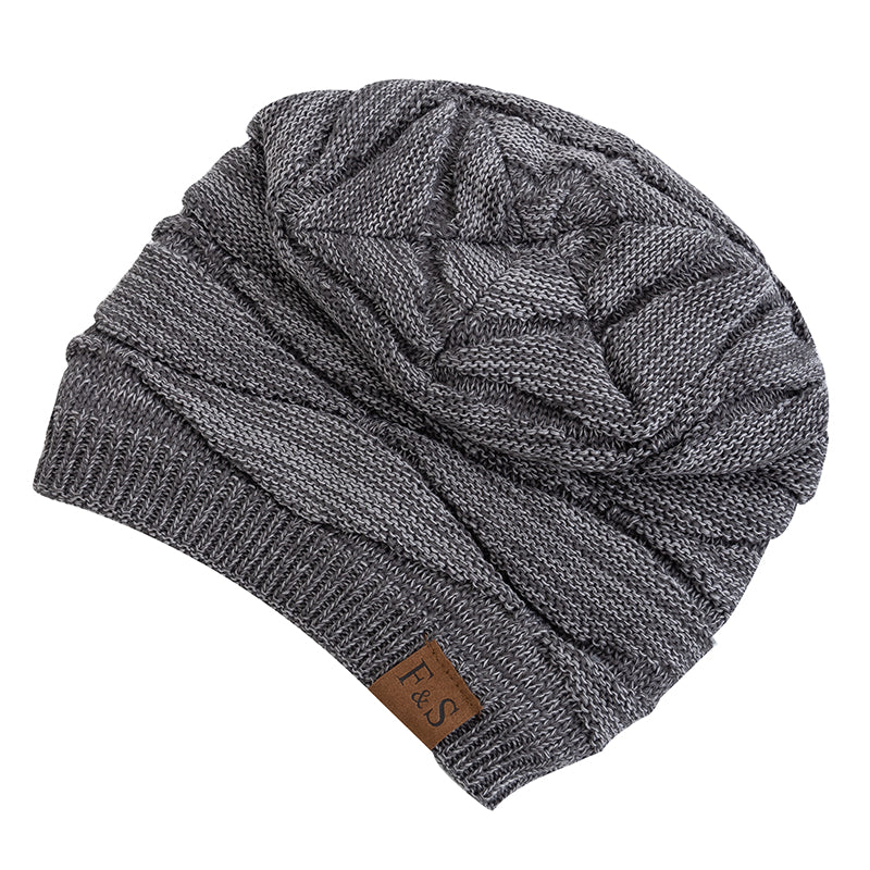Warm Fleece Lined Beanie Cap New Unisex Slouchy Winter Hats Casual Men Women Knitted Hats 3