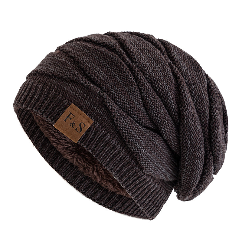 Warm Fleece Lined Beanie Cap New Unisex Slouchy Winter Hats Casual Men Women Knitted Hats 6