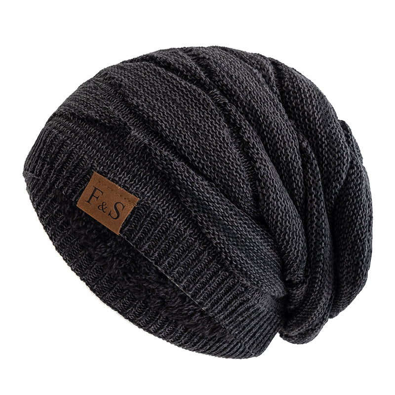 Warm Fleece Lined Beanie Cap New Unisex Slouchy Winter Hats Casual Men Women Knitted Hats 9