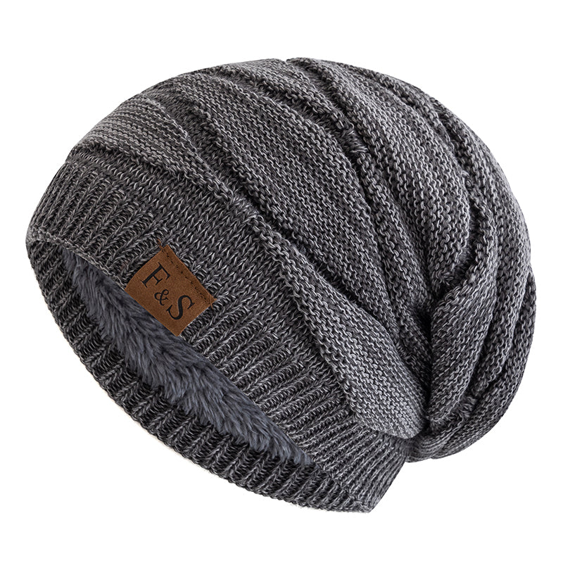 Warm Fleece Lined Beanie Cap New Unisex Slouchy Winter Hats Casual Men Women Knitted Hats 12