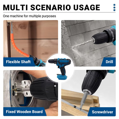 Lithium Battery Cordless Impact Drill, Multifunctional Electric Drill, Rechargeable Speed Power Tool, Screwdriver
