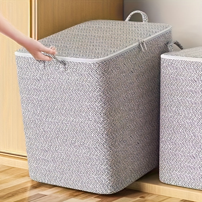 Extra Large Storage Box with Lid, Durable Space Saving Design for Clothes Bedding, Home Organization and Wardrobe Moving