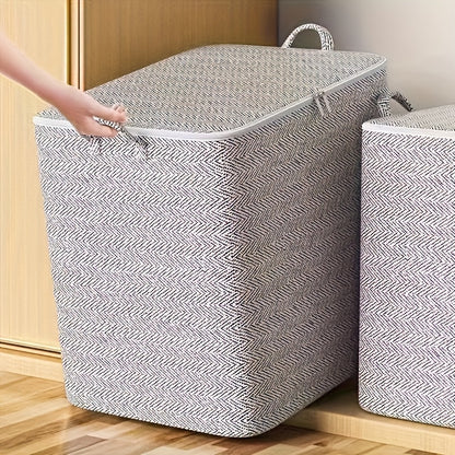 Extra Large Storage Box with Lid, Durable Space Saving Design for Clothes Bedding, Home Organization and Wardrobe Moving