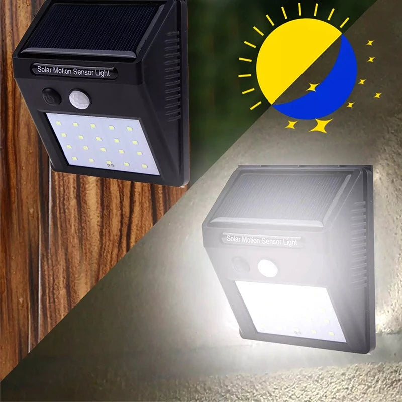 Wireless LED Solar Motion Sensor Light, Waterproof Outdoor Security Lighting for Garden, Pathway, Courtyard
