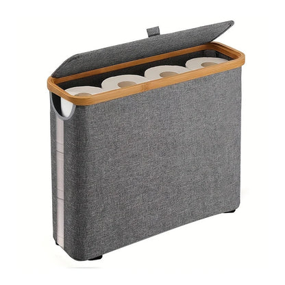 Bathroom Toilet Paper Storage Basket, Foldable Oxford Cloth Organizer With Cover, Tissue Holder, Bathroom Accessories