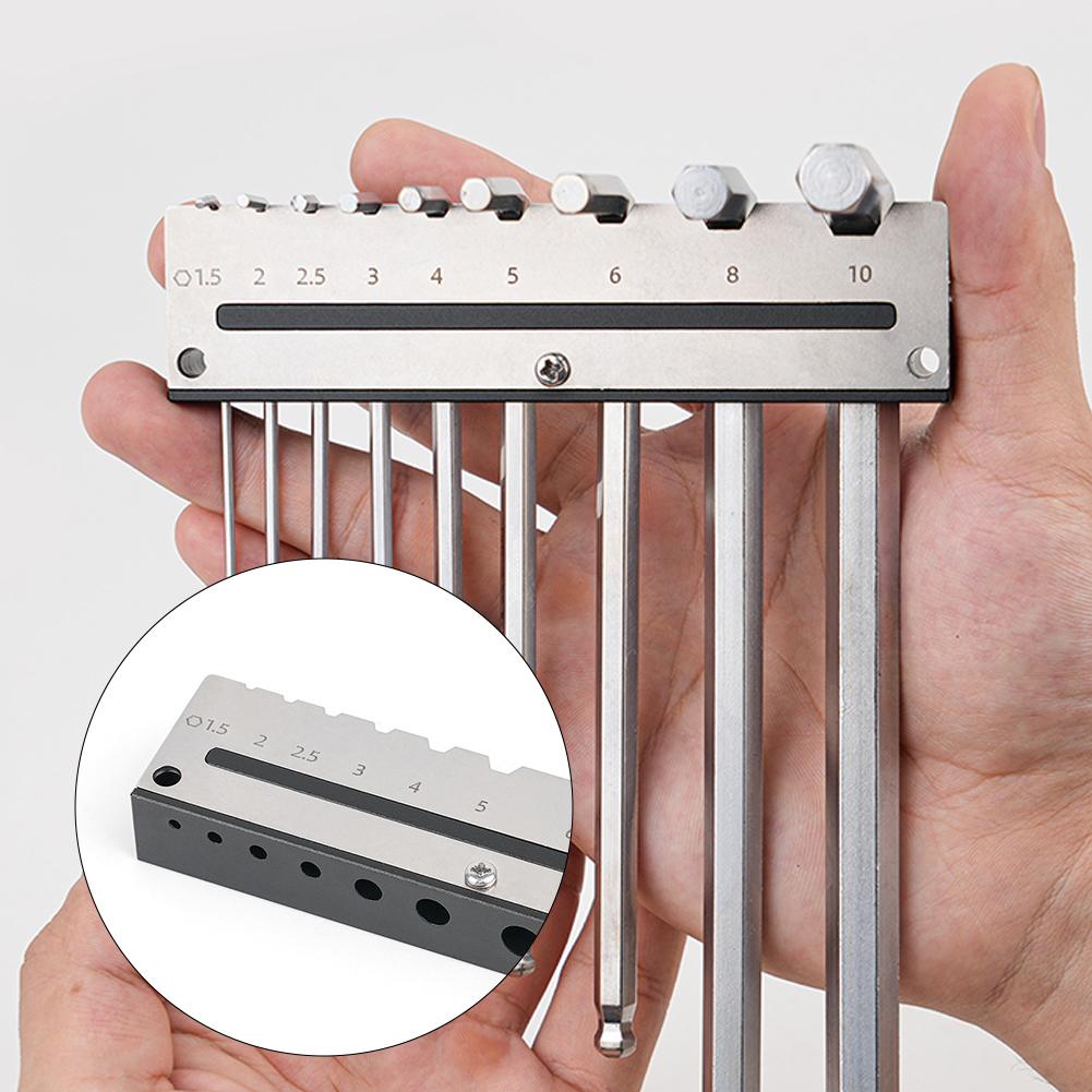 Durable Metal Wall Bracket, Hexagonal Wrench Holder, Multi Hole Storage Rack for Wood Tool