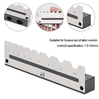 Durable Metal Wall Bracket, Hexagonal Wrench Holder, Multi Hole Storage Rack for Wood Tool
