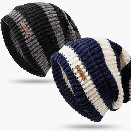 Windproof Korean Fashion Striped Knitted Hat, Trendy Lightweight Hat for Men and Women, Warm for Autumn Winter Outdoor