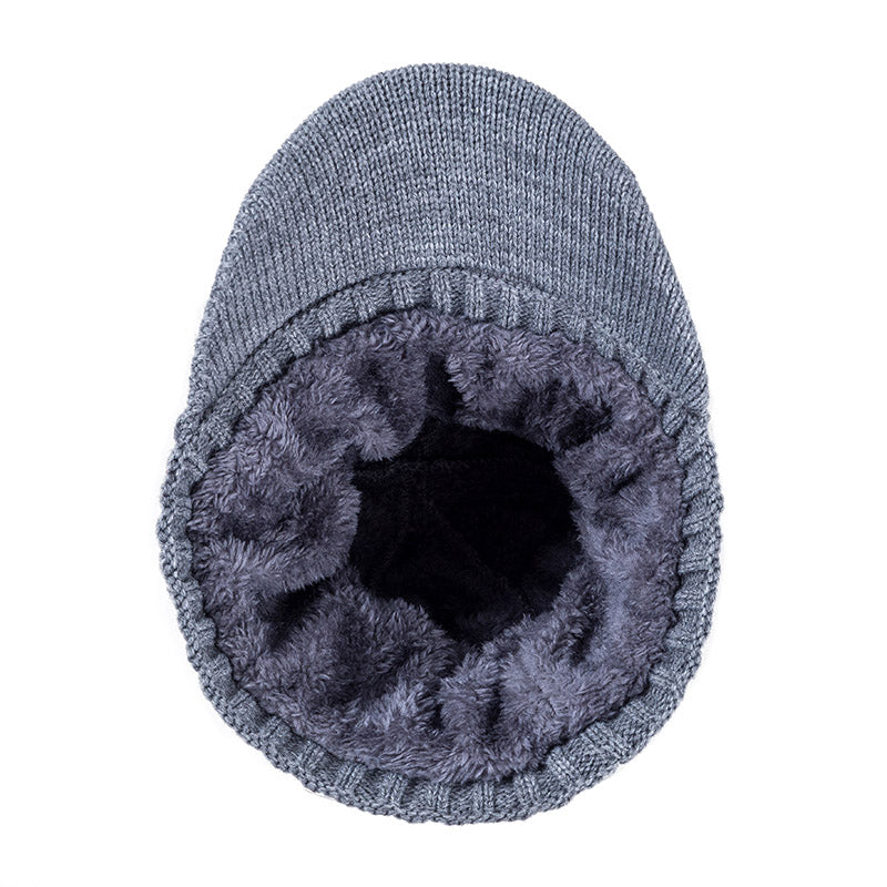 Stylish Unisex Warm Winter Hats, Add Fur Lined Soft Beanie Cap With Brim, Thick Knitted Hats For Men & Women