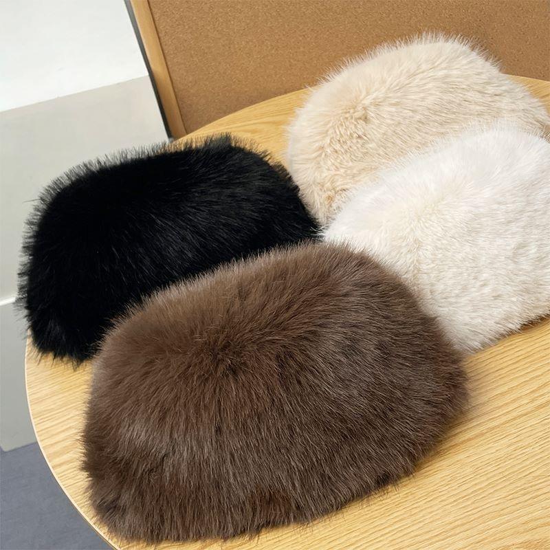 Fluffy Fur Winter Hat Womens Ski Cap Thick Warm Windproof Faux Fur Russian Fishermans Mink Snow Hat 2