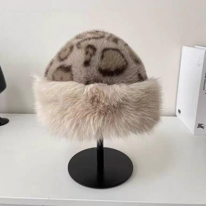 Fluffy Fur Winter Hat Womens Ski Cap Thick Warm Windproof Faux Fur Russian Fishermans Mink Snow Hat 8