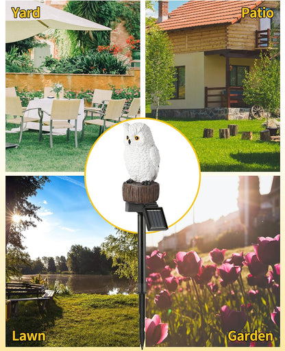 Waterproof Cute Animal Outdoor Solar Garden Light, Figurine Statue Ornament for Pathway, Patio, Lawn Decor