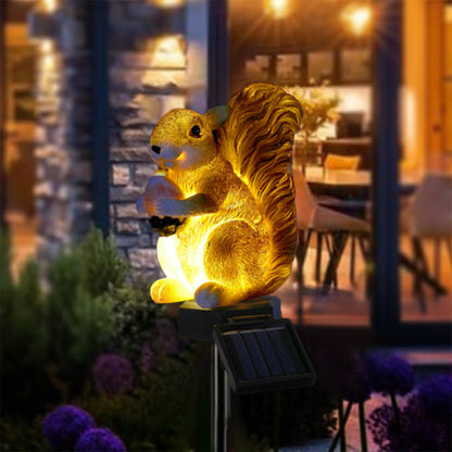 Waterproof Cute Animal Outdoor Solar Garden Light, Figurine Statue Ornament for Pathway, Patio, Lawn Decor