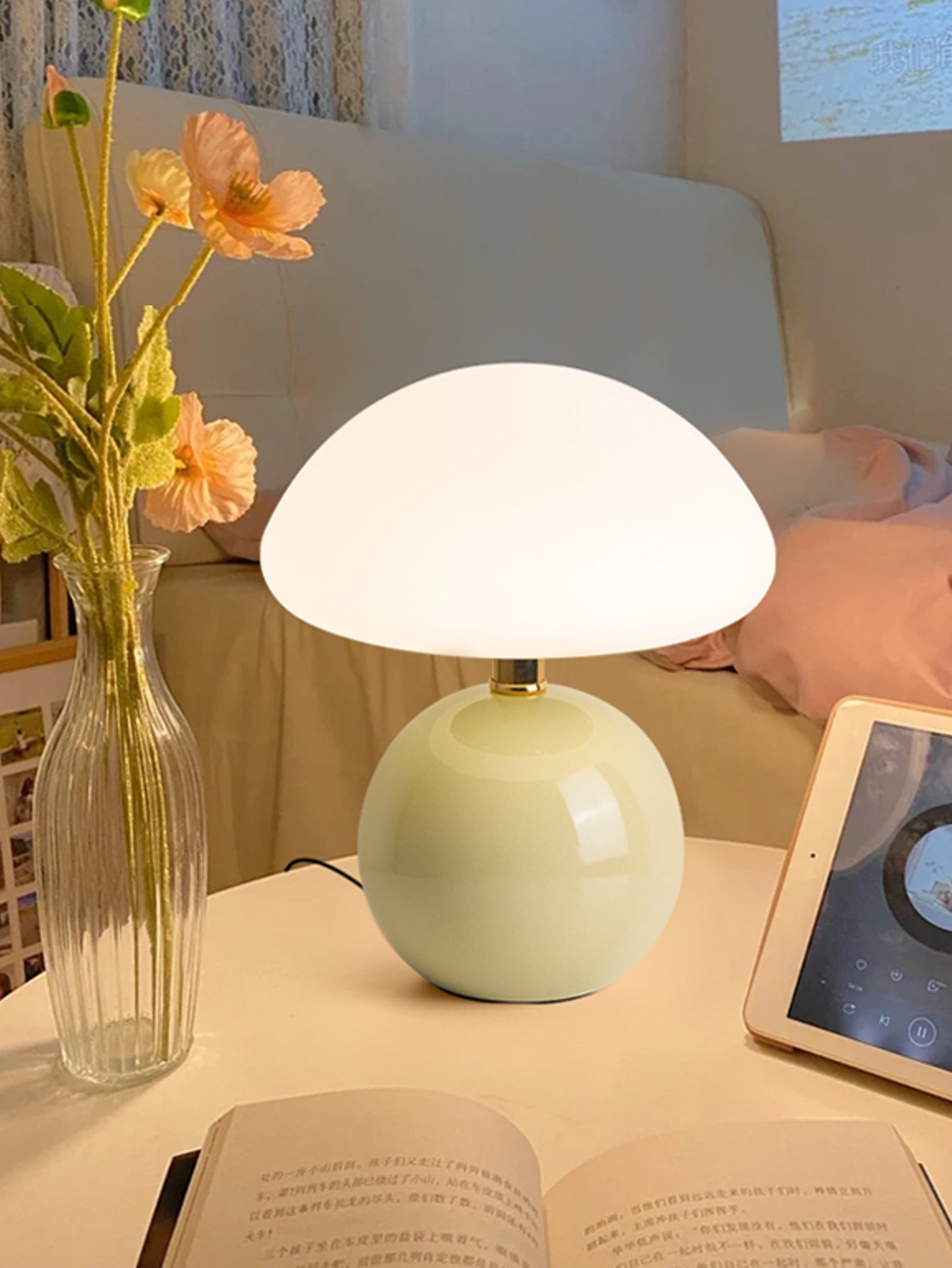 USB Socket Decorative Table Lamp Pink Orange Red Night Light For Room And Desk 3