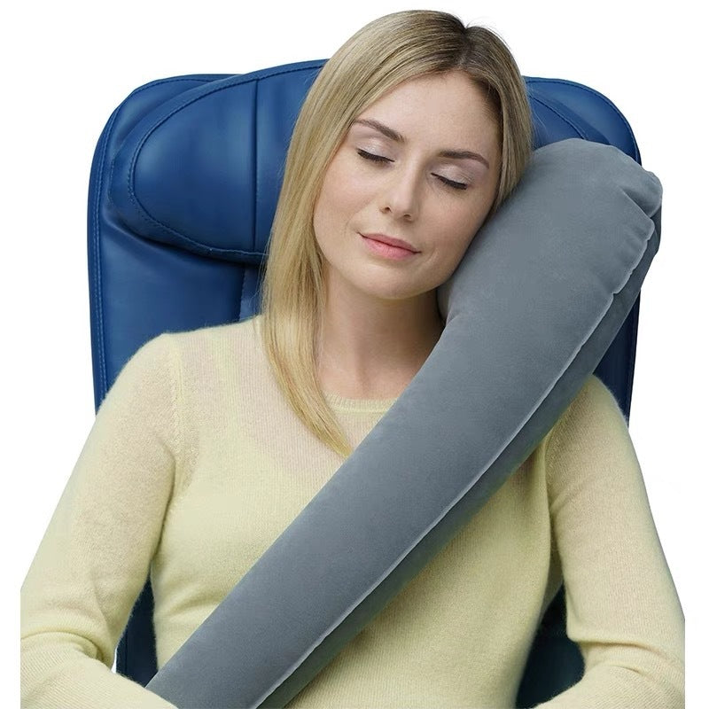 Inflatable Travel Pillow for Side Sleeping in Cars, Planes, Trains