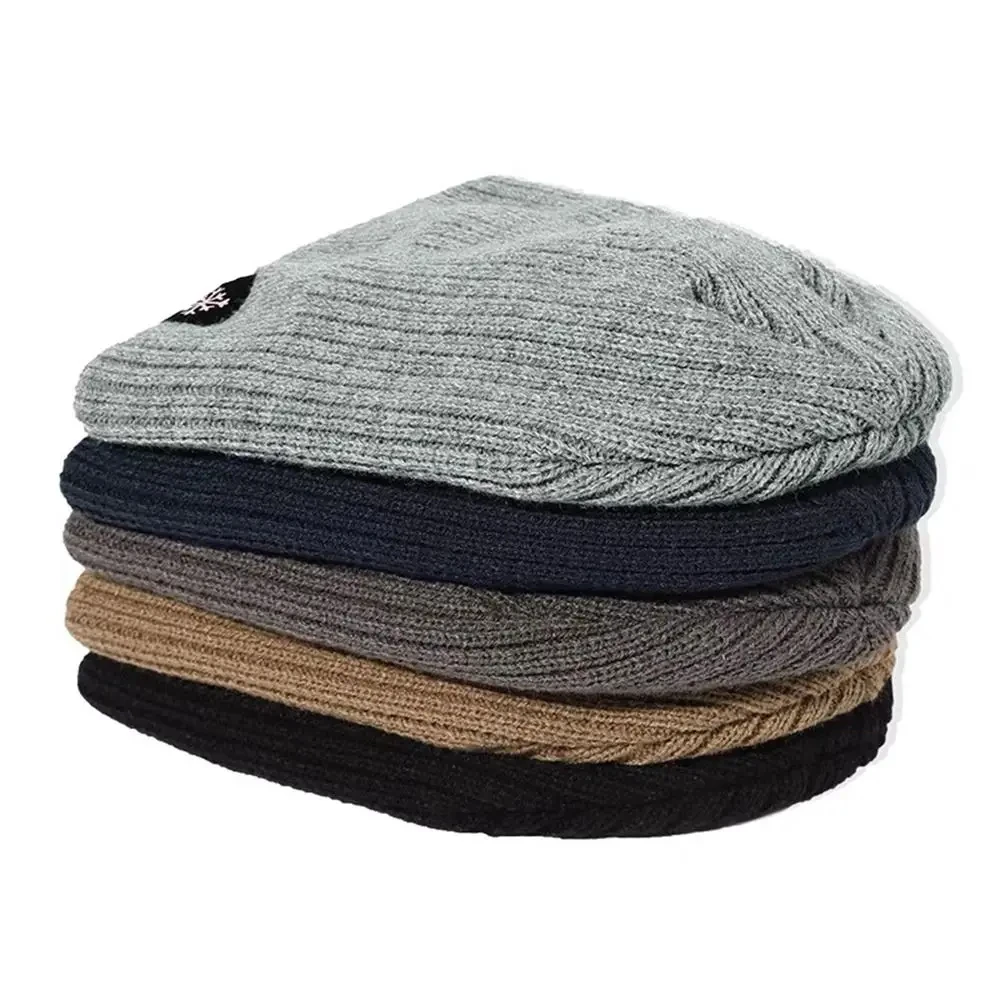 Outdoor Knitted Hat for Men and Women, Autumn and Winter Velvet, Warm Woolen Pullover Hat with Ear Protection