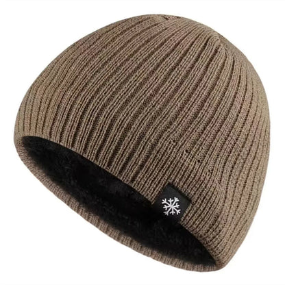 Outdoor Knitted Hat for Men and Women, Autumn and Winter Velvet, Warm Woolen Pullover Hat with Ear Protection