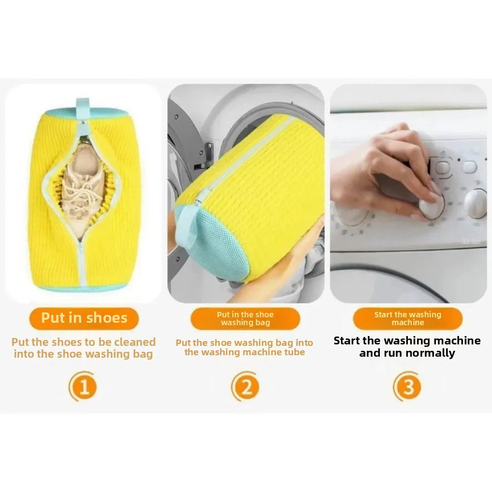 Laundry Bag Shoe Washing Bag, Padded Net Protector for Shoes, Machine Friendly Polyester Wash Bags, Drying Shoe Mesh Bag