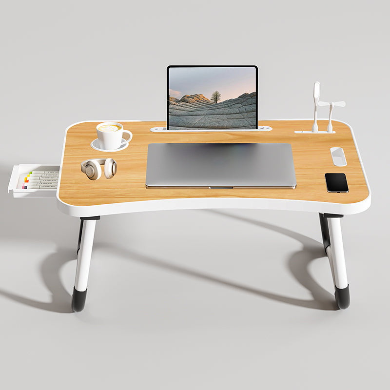 Foldable Laptop Table For Working Portable Desk With USB Light Small Fan Cup Holder Tablet Slot Lif 2
