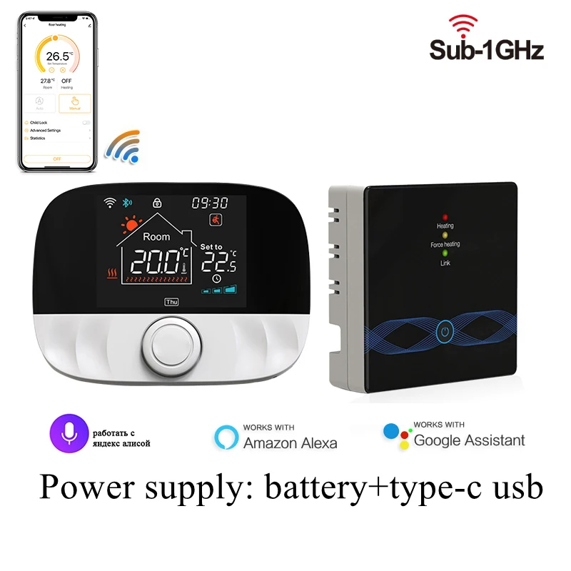 RF Wireless Thermostat Smart WiFi Floor Heating For Gas Boiler Tuya Temperature Controller Receiver 7