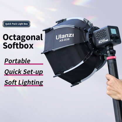 Octagonal Soft box Quick Pack Light Box, Mini Bowens Mount for Video Light