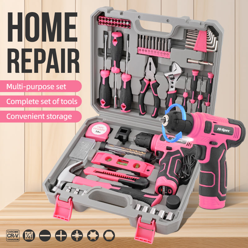 Cordless Drill Power Tool Combo Kits for Home DIY Household Hand Tool Kits