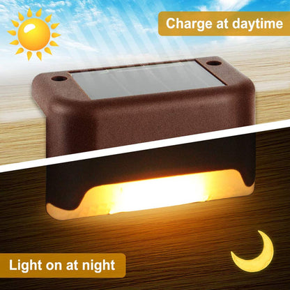 Super Bright LED Solar Step Lights Waterproof Outdoor Solar Lamps Warm White Solar Fence Wall Lamp  2