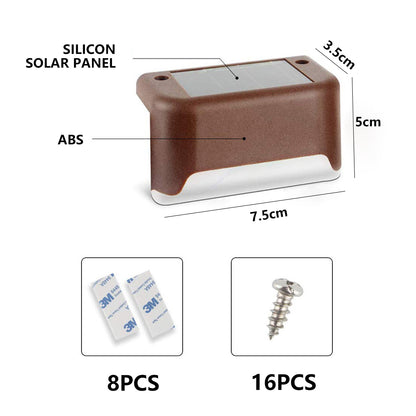 Super Bright LED Solar Step Lights Waterproof Outdoor Solar Lamps Warm White Solar Fence Wall Lamp  4