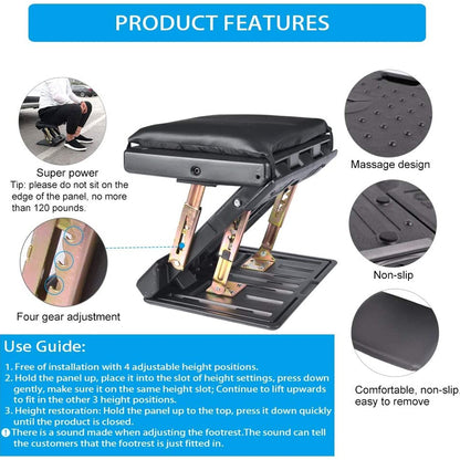 Adjustable Footrest With Removable Soft Pad Load Massaging Beads Home Use 3
