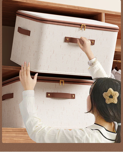 Large Household Storage Box Heavyduty Hard Shell Organizer Box For Clothes Toys Blankets Cotton Lin 1