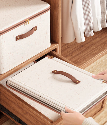 Large Household Storage Box Heavyduty Hard Shell Organizer Box For Clothes Toys Blankets Cotton Lin 2