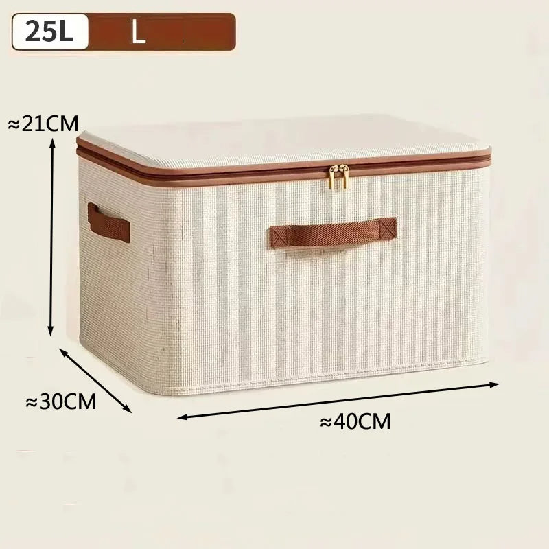 Large Household Storage Box Heavyduty Hard Shell Organizer Box For Clothes Toys Blankets Cotton Lin 6