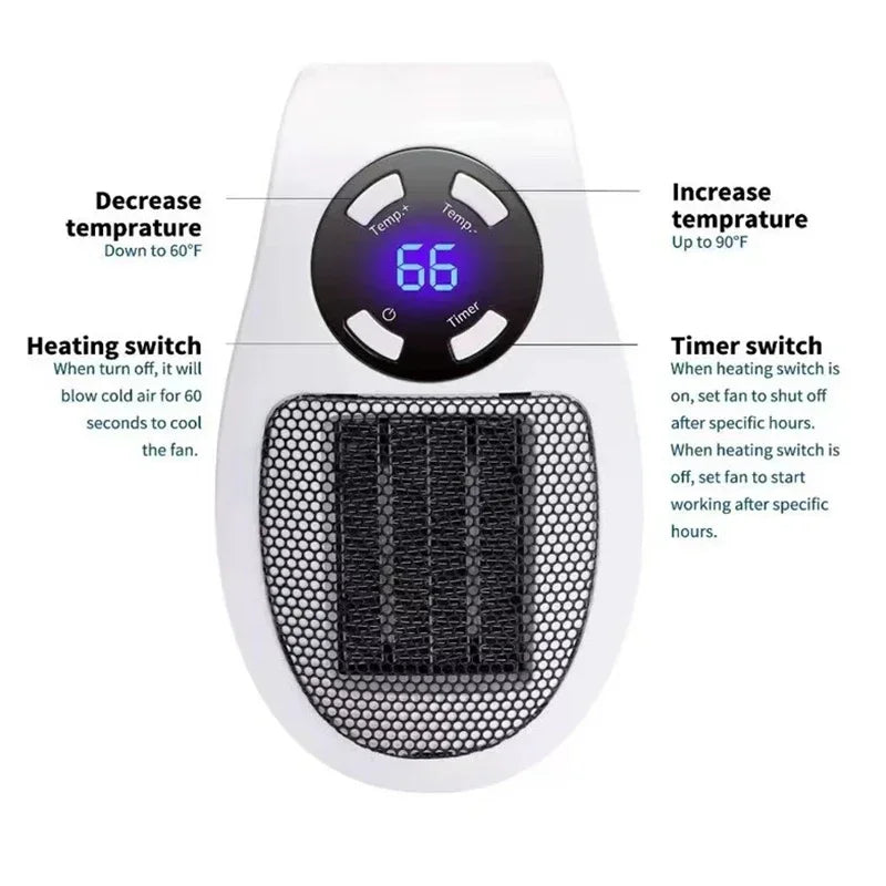 Electric Heater Portable Room Heater Wall Mounted Warm Air Blower Convenient Winter Warmer Applianc 3