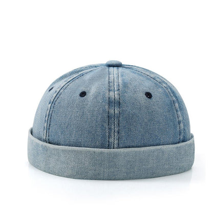 Solid Color Denim Docker Cap Adjustable Brimless Skullcap Beanie Sailor Cap For Men Women Bucket Da 7