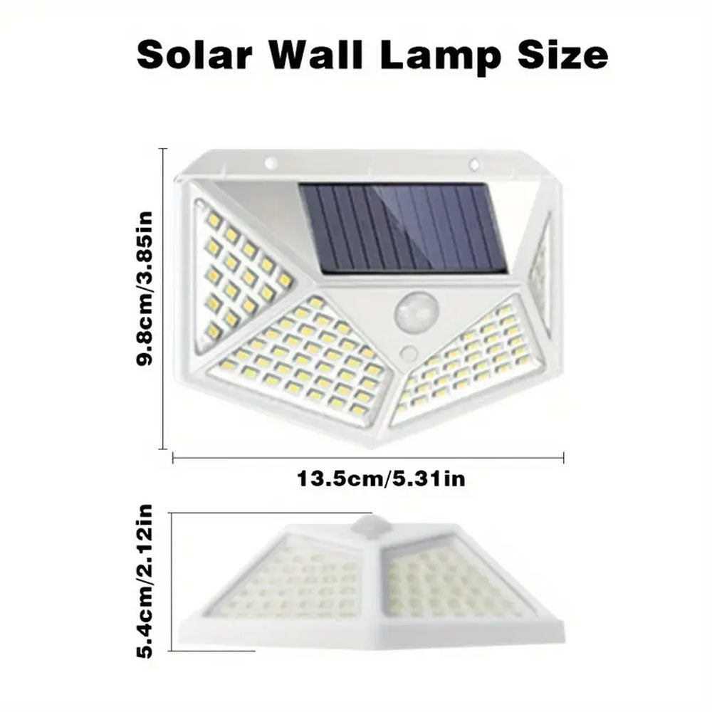 Outdoor Solar Wall Light 100 LED Courtyard Garden Guide Light Four Side Wall Light 2