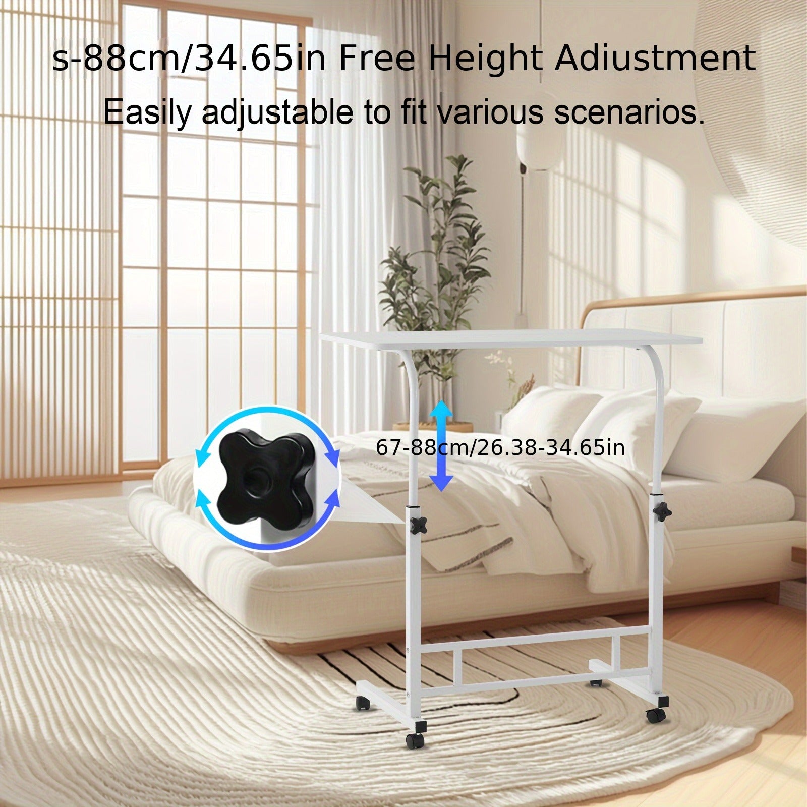 Adjustable Height Standing Desk Durable Computer Desk With Universal Wheels Sturdy And Spacious Mob 1