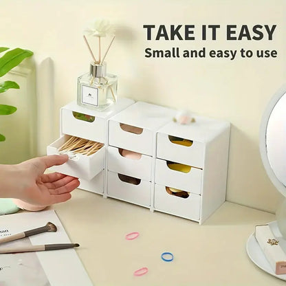 Plastic Cosmetic Storage Organizer, Multi Functional Storage Box with Drawers, Countertop Jewellery and Office Supplies