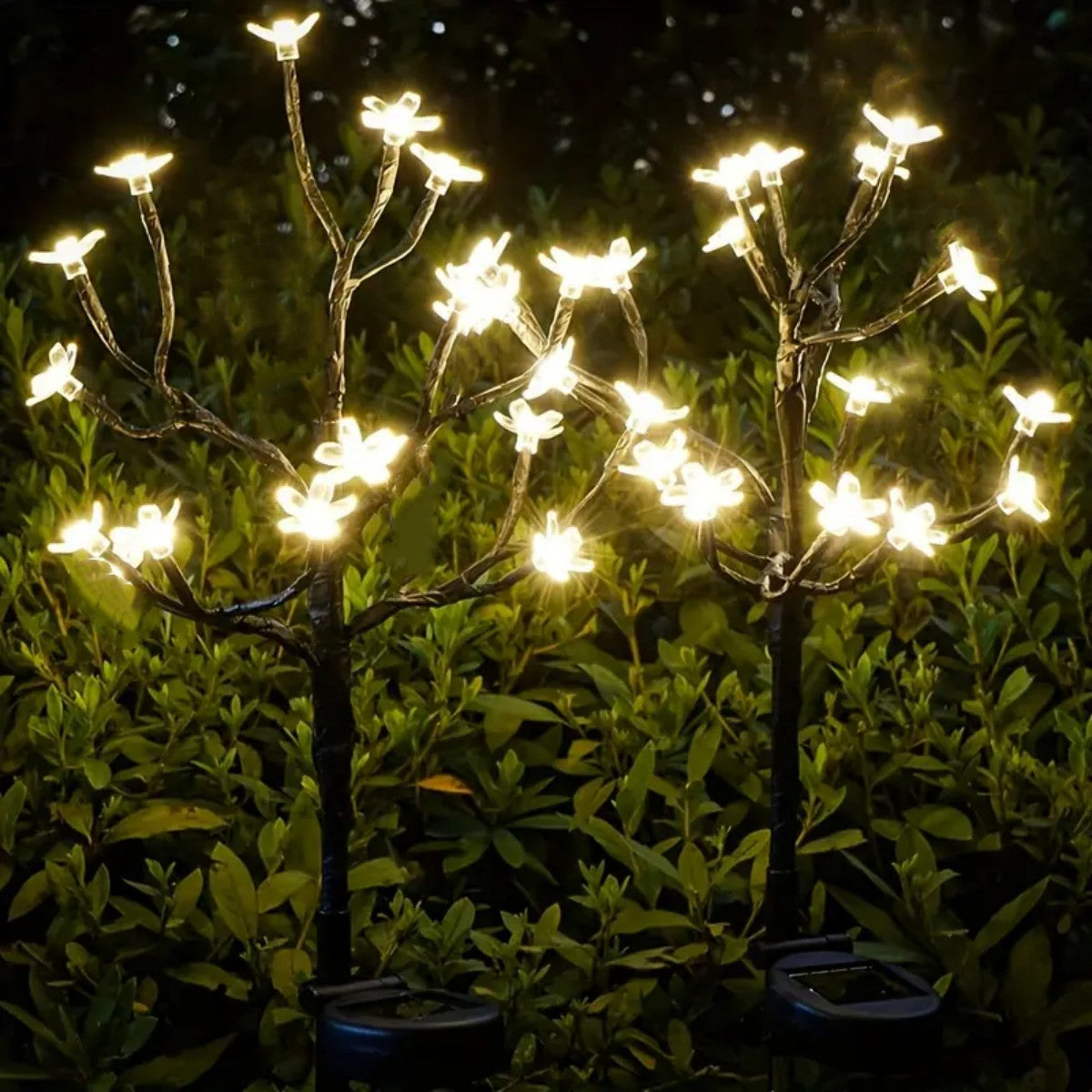 Solar Powered LED Cherry Blossom Tree Branch Lights Outdoor Waterproof with Lighting Modes for Fairy Atmosphere